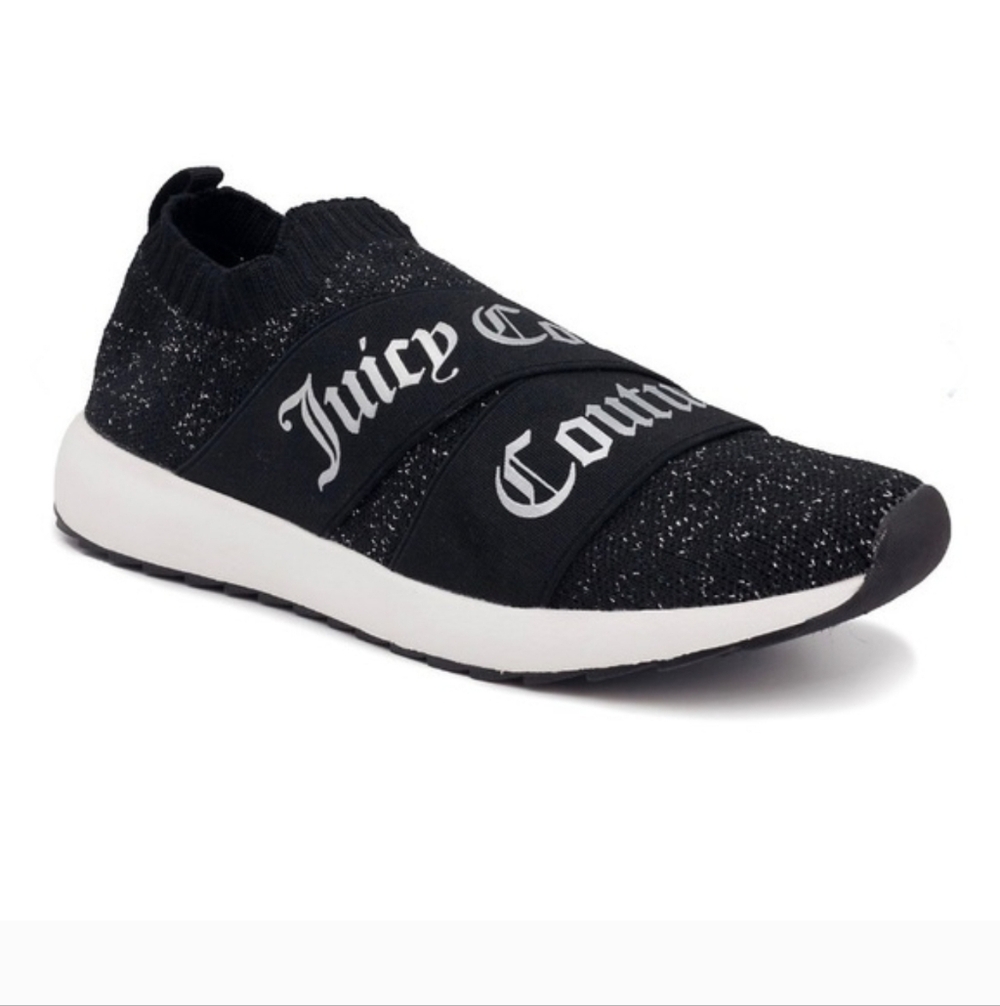 Juicy Couture Black and White Slip-On Athletic Sneakers Size 9.5